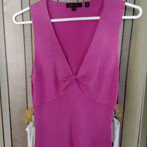 Pink sleeveless knit top, size M
